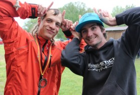 Bartosh (POL) and Jason (NZL) celebrate